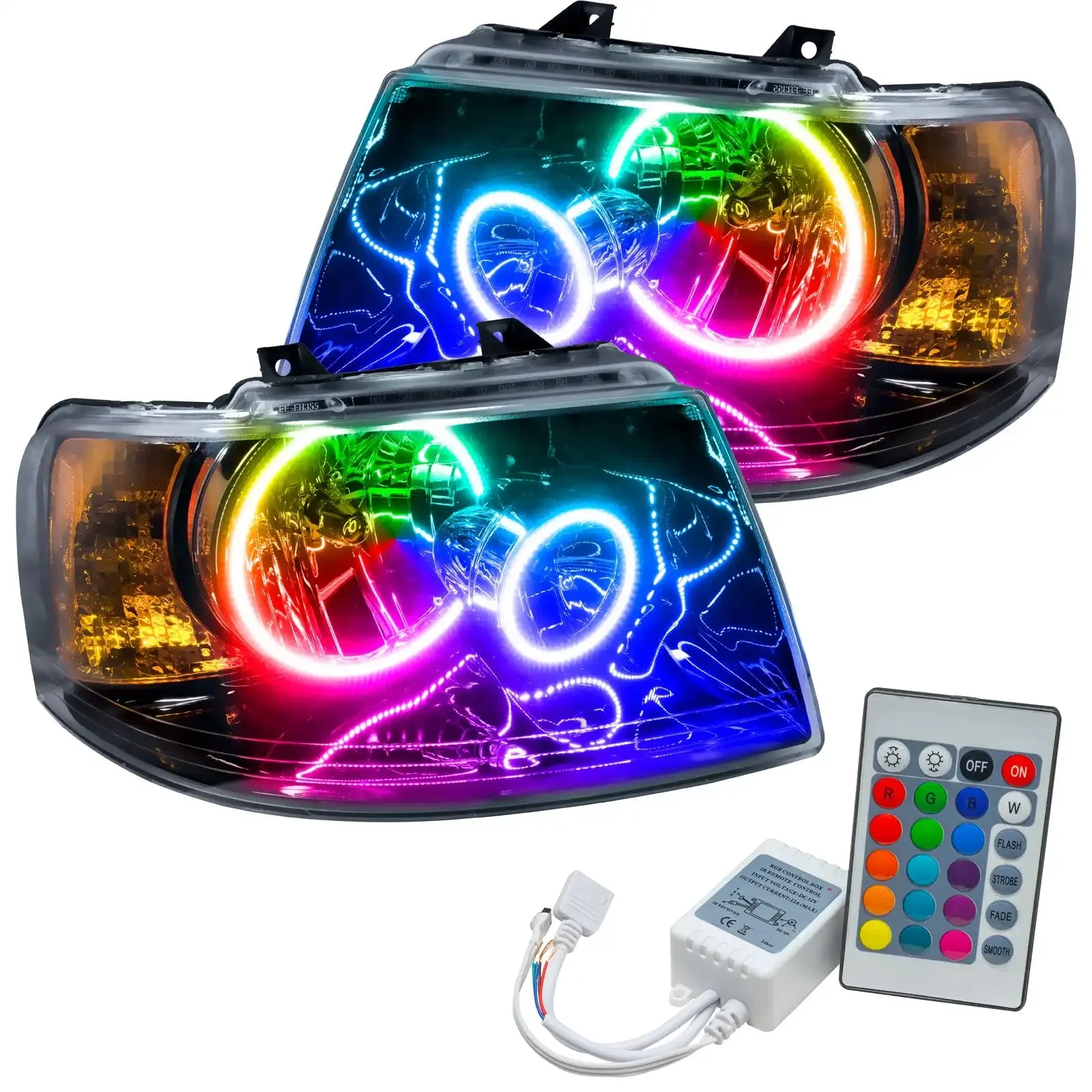 ORACLE Lighting 2003-2006 Ford Expedition Pre-Assembled Halo Headlights - Black Housing - Image 9