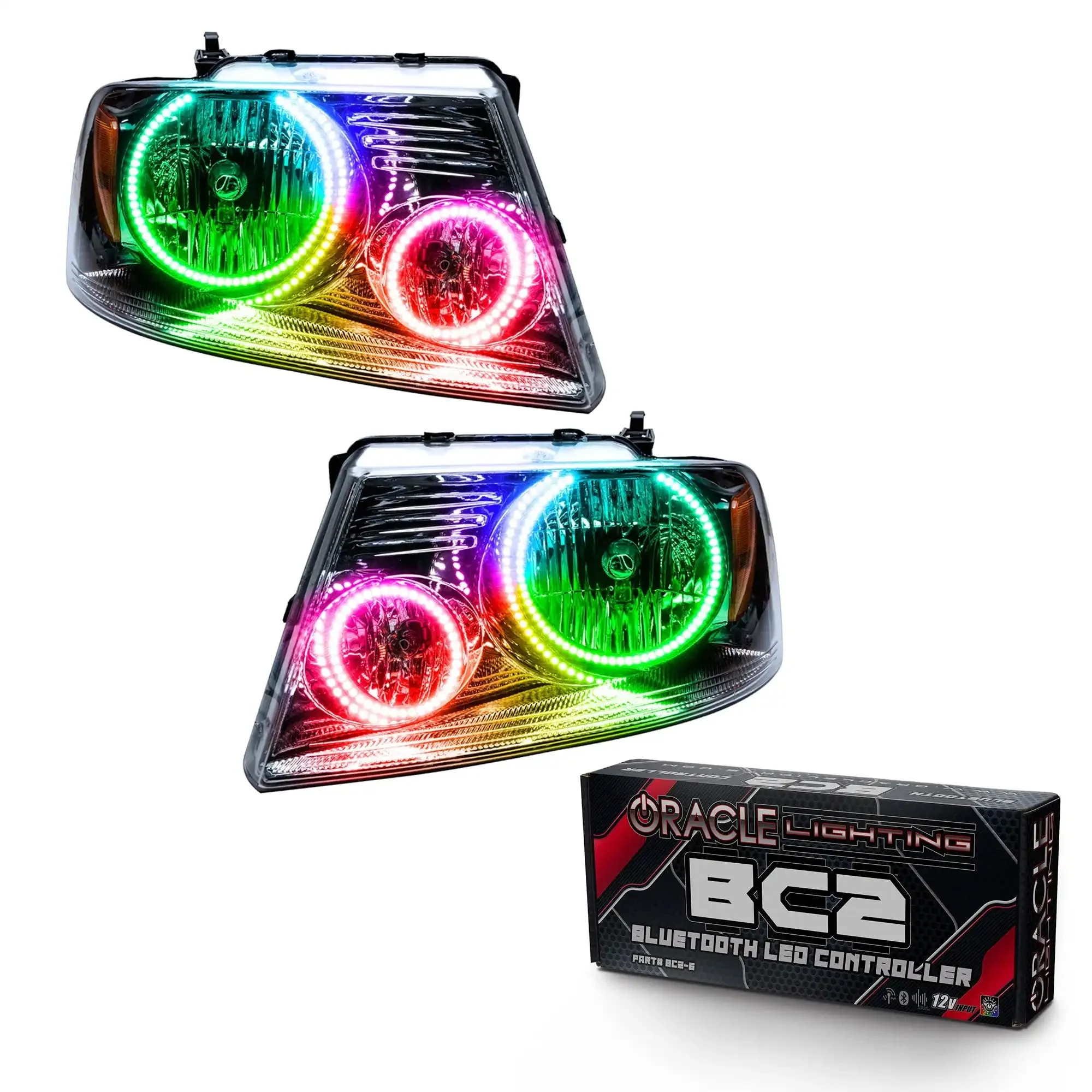 ORACLE Lighting 2005-2008 Ford F-150 Pre-Assembled Halo Headlights - Chrome Housing - Image 11