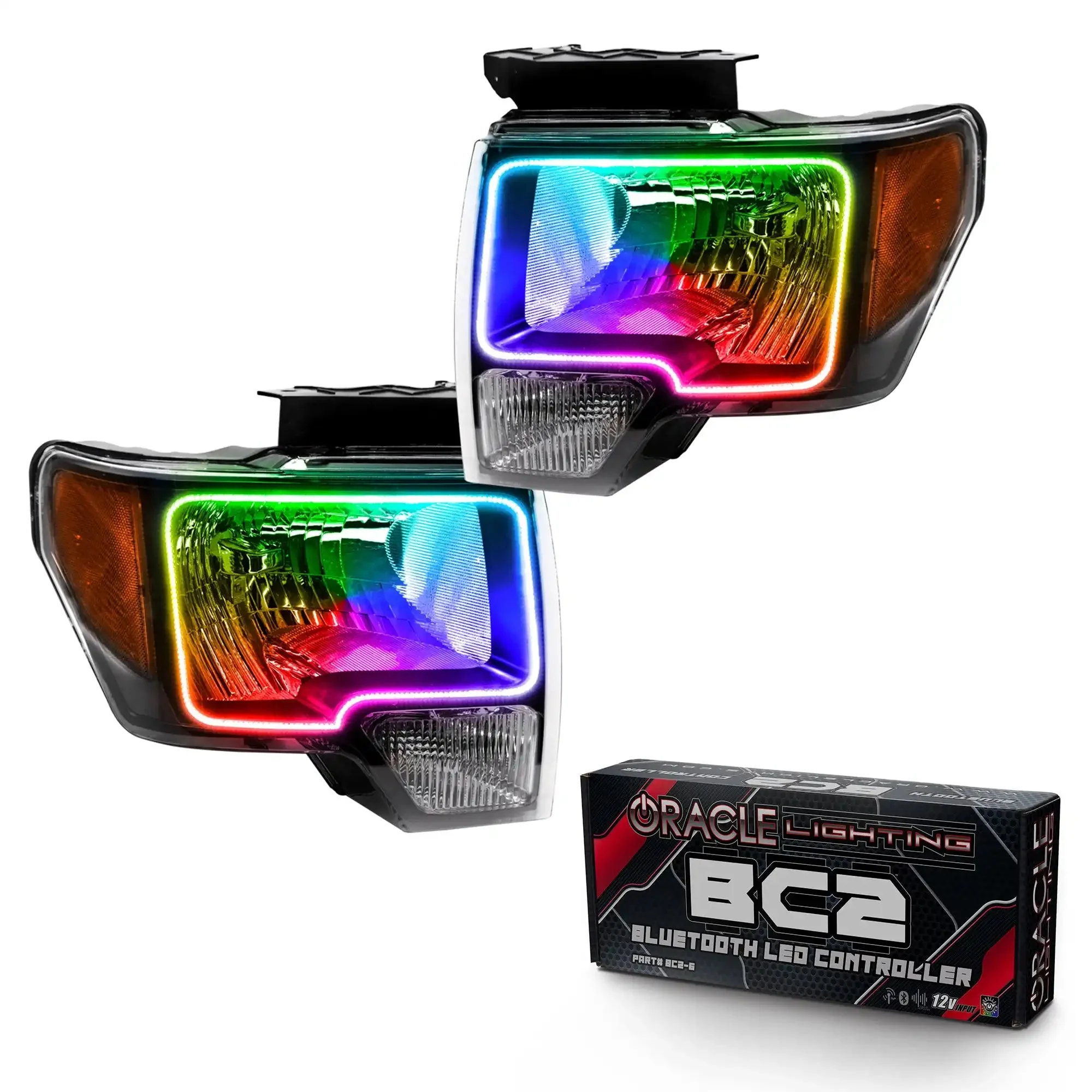 ORACLE Lighting 2009-2014 Ford F-150 Pre-Assembled Halo Headlights - Non HID - Chrome Housing - Image 11