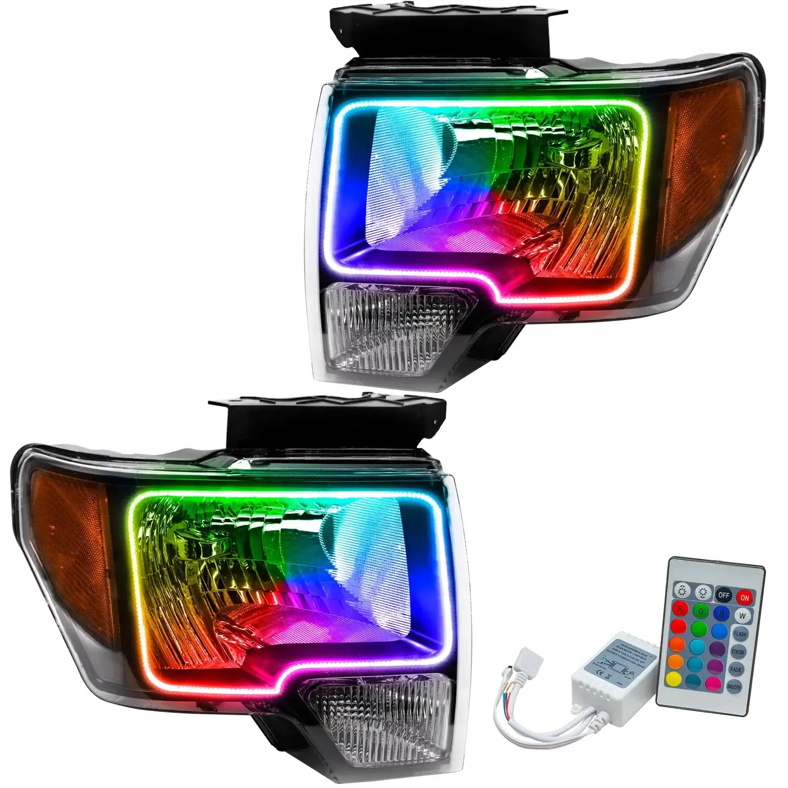 ORACLE Lighting 2009-2014 Ford F-150 Pre-Assembled Halo Headlights - Non HID - Chrome Housing - Image 7