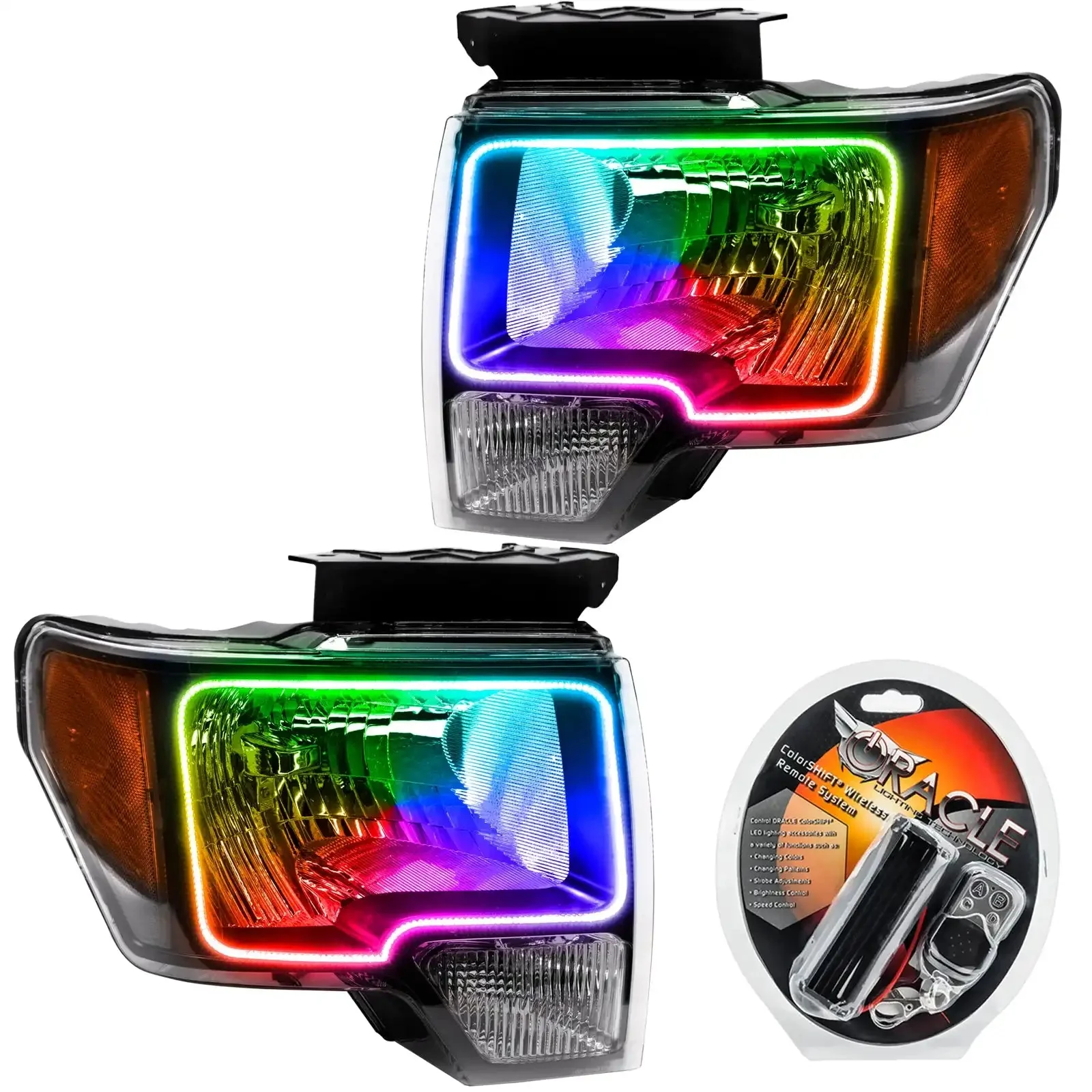 ORACLE Lighting 2009-2014 Ford F-150 Pre-Assembled Halo Headlights - Non HID - Chrome Housing - Image 9