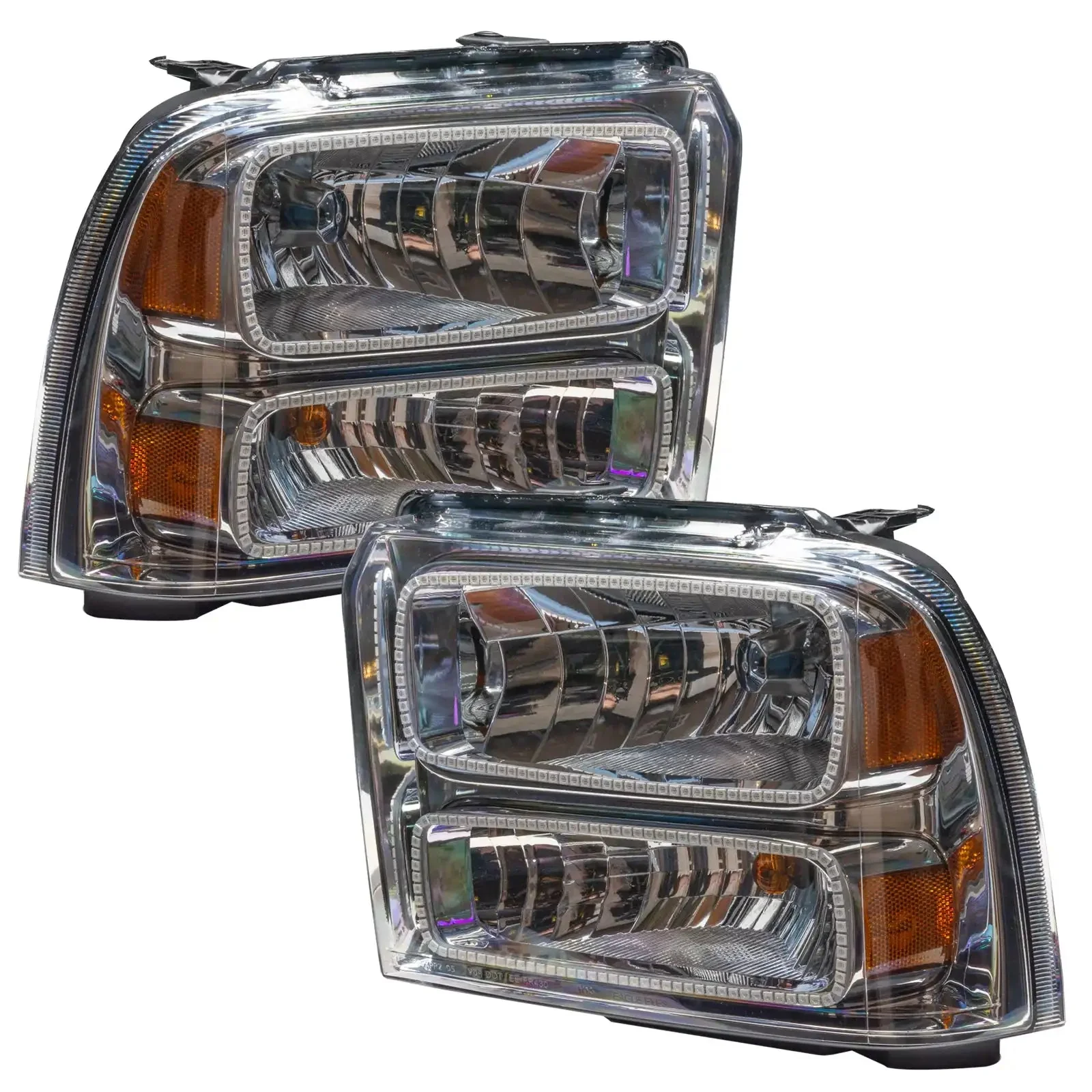 ORACLE Lighting 2005-2007 Ford F-250/F-350 Super Duty Pre-Assembled Halo Headlights - Chrome Housing - Image 3