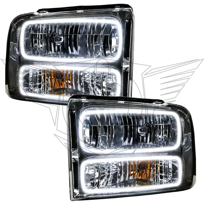 ORACLE Lighting 2005-2007 Ford F-250/F-350 Super Duty Pre-Assembled Halo Headlights - Chrome Housing - Image 6