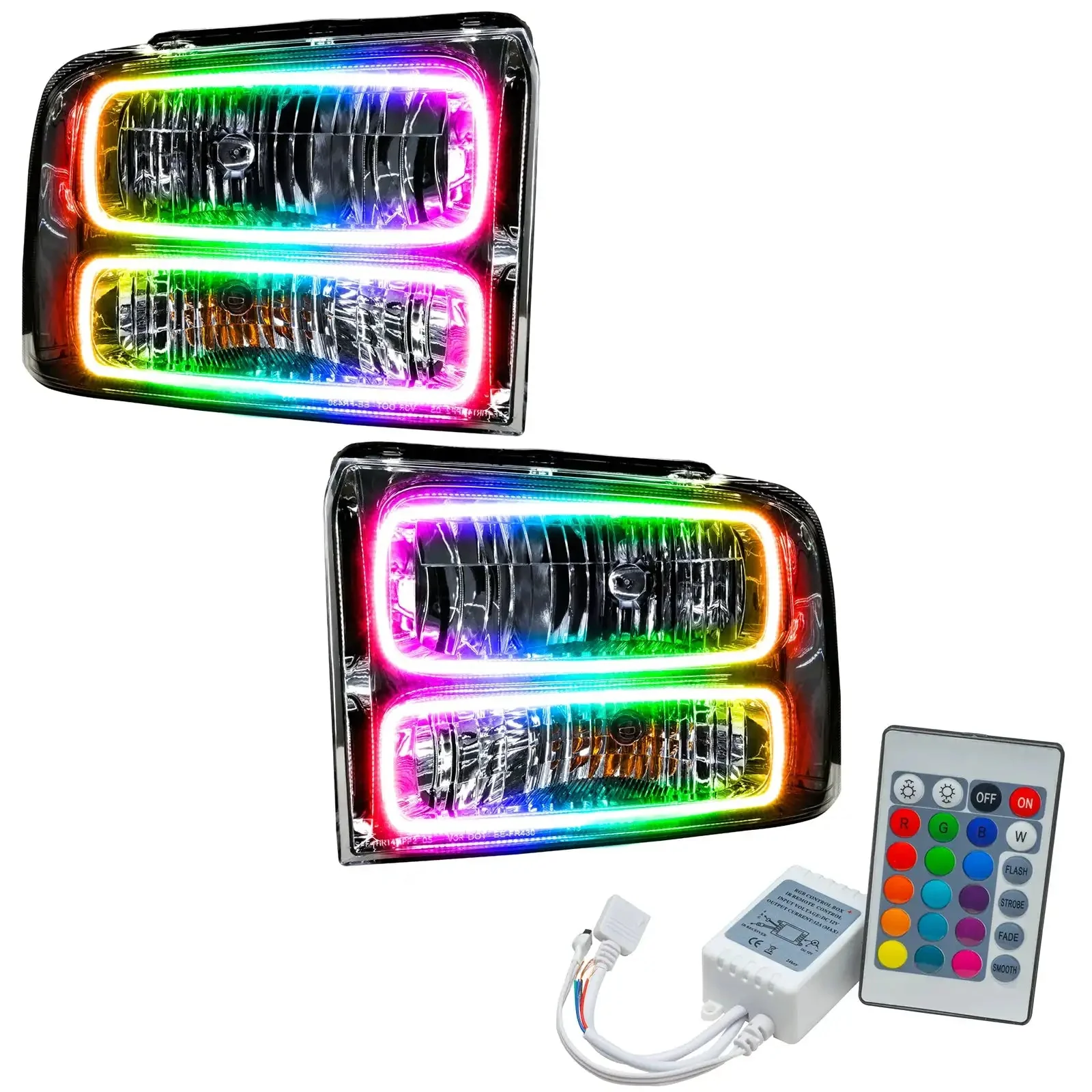 ORACLE Lighting 2005-2007 Ford F-250/F-350 Super Duty Pre-Assembled Halo Headlights - Chrome Housing - Image 8