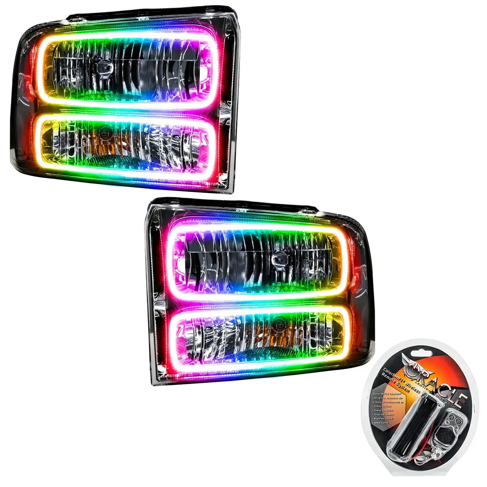 ORACLE Lighting 2005-2007 Ford F-250/F-350 Super Duty Pre-Assembled Halo Headlights - Chrome Housing - Image 9