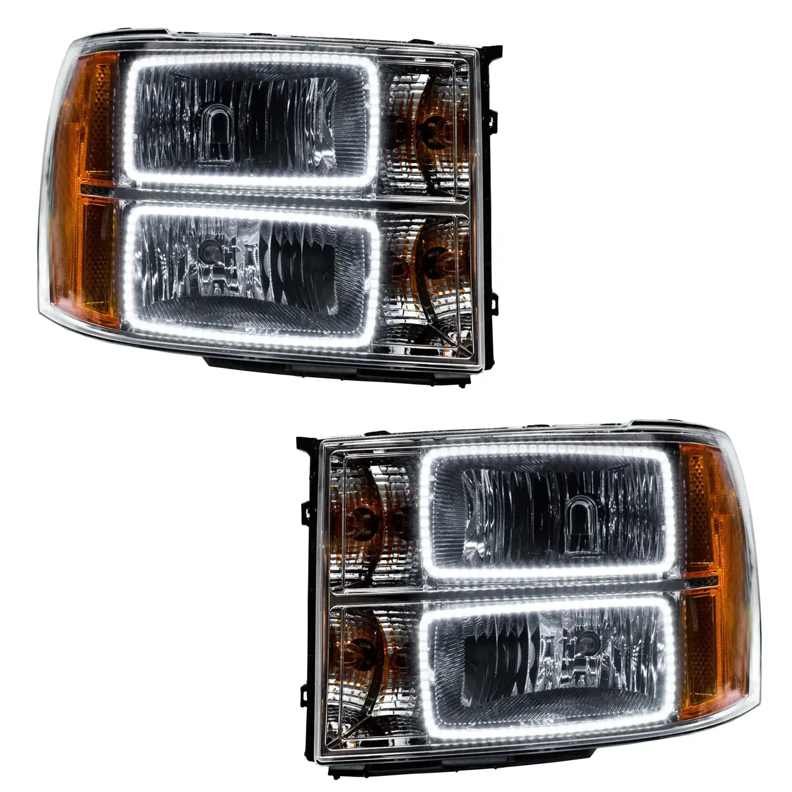 ORACLE Lighting 2007-2013 GMC Sierra Pre-Assembled Halo Headlights - (Square Ring Design) - Image 6