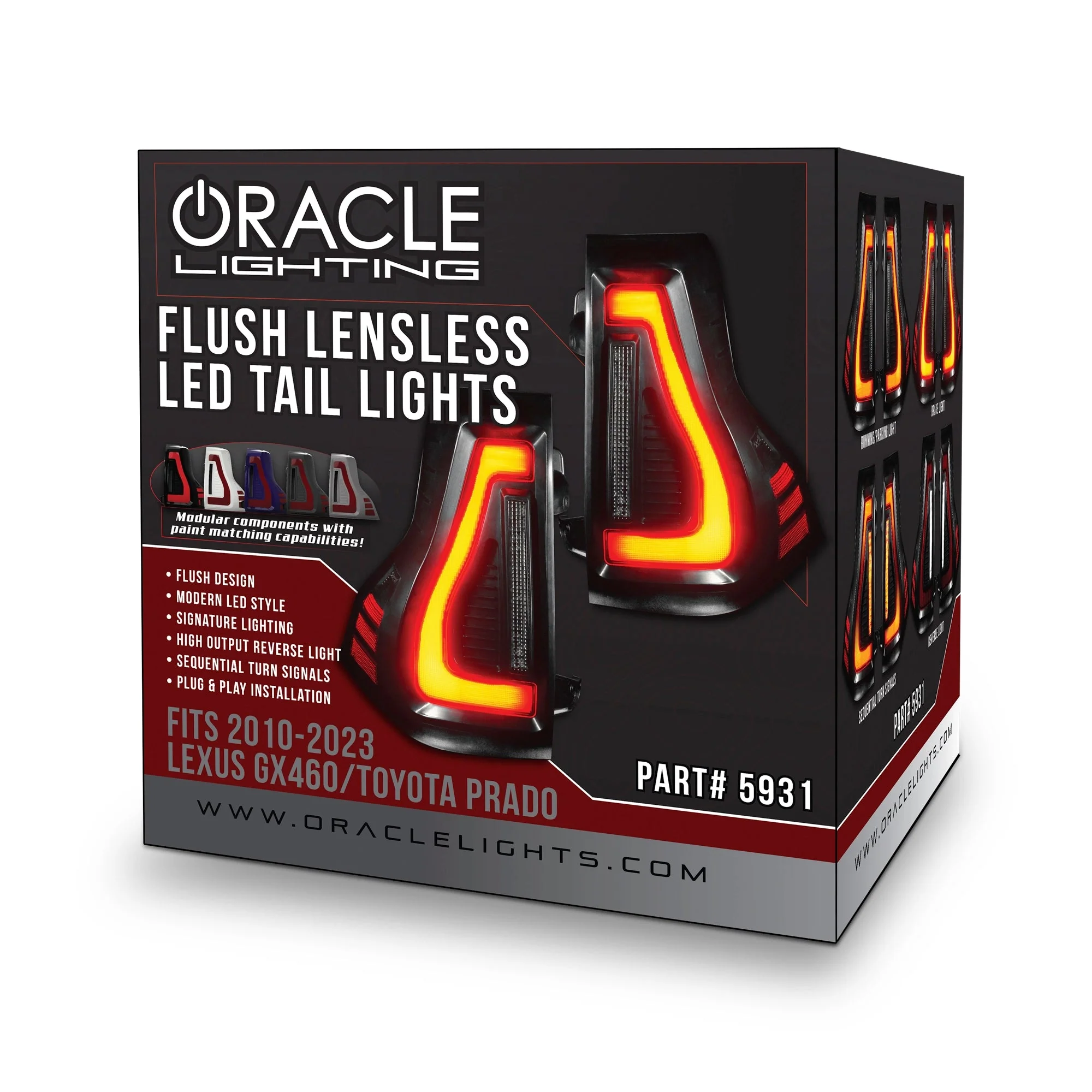 Flush Mount LED Tail Lights 2010-2023 Lexus GX460 Toyota Prado Sequential Lensless - Image 11