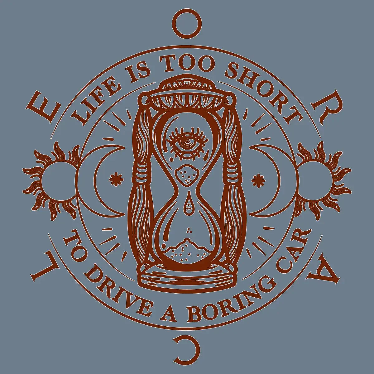 ORACLE Lighting "Life is Too Short" Hooded Sweatshirt - Slate Blue - Image 2