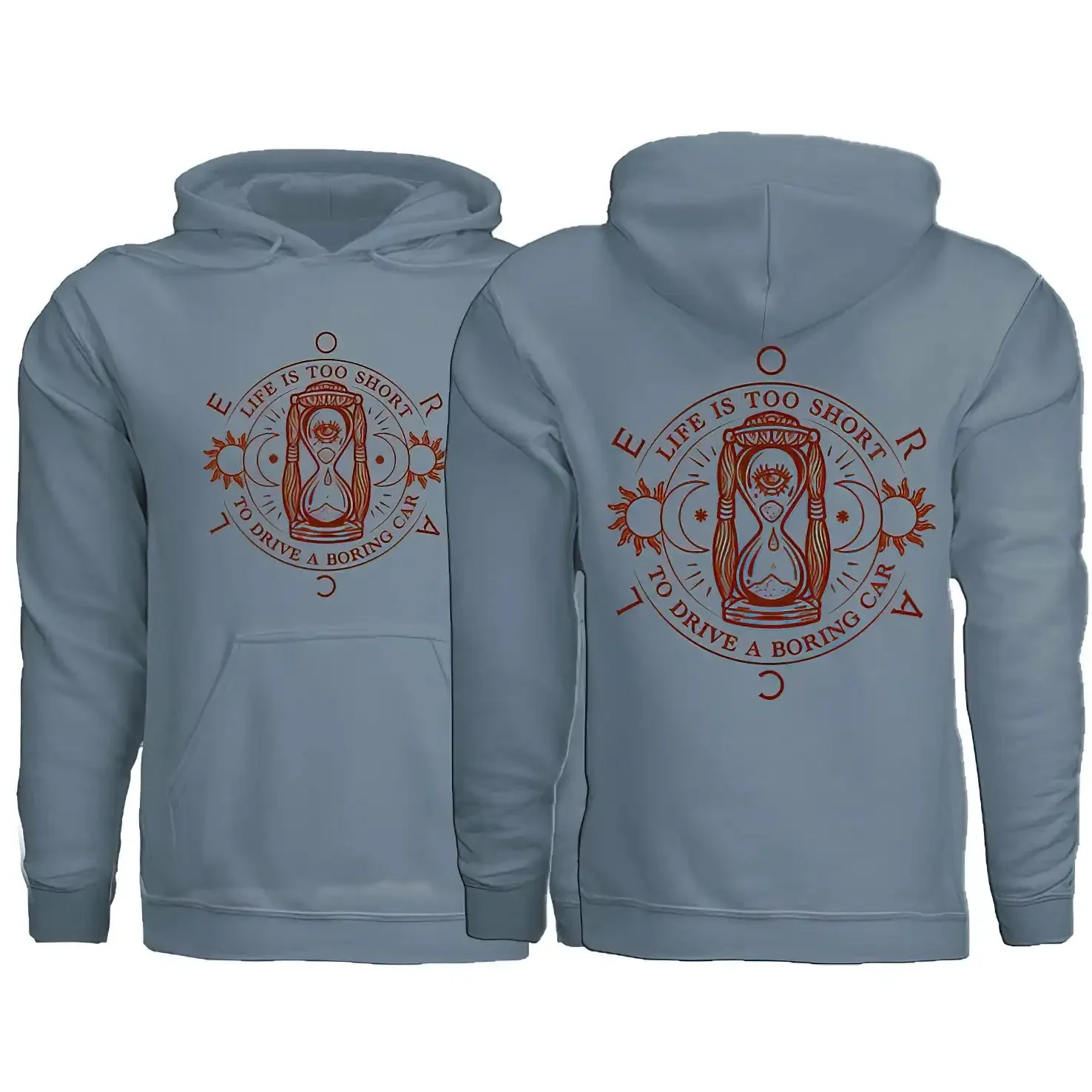 ORACLE Lighting "Life is Too Short" Hooded Sweatshirt - Slate Blue - Image 3