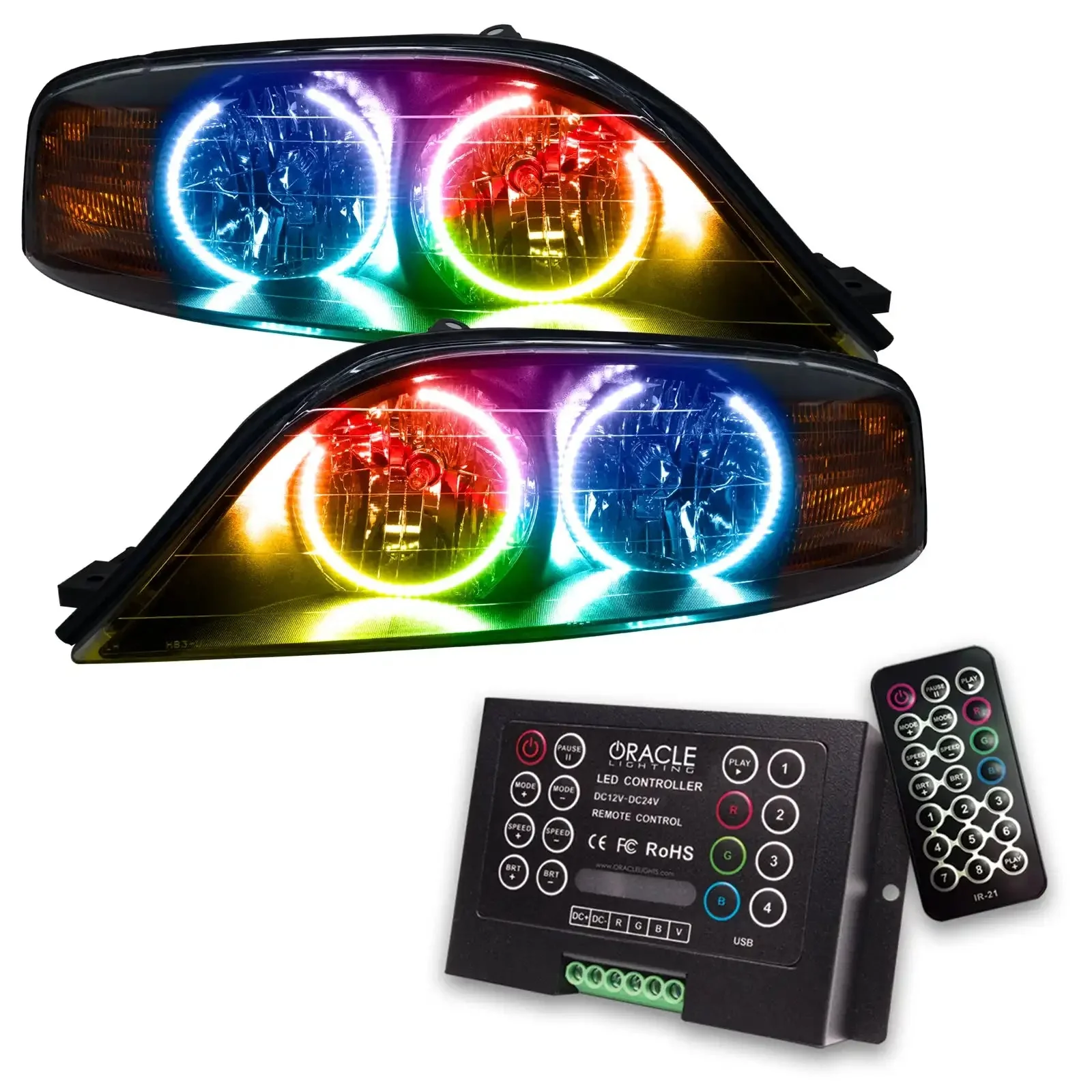 ORACLE Lighting 2000-2002 Lincoln LS Pre-Assembled Halo Headlights - Image 7
