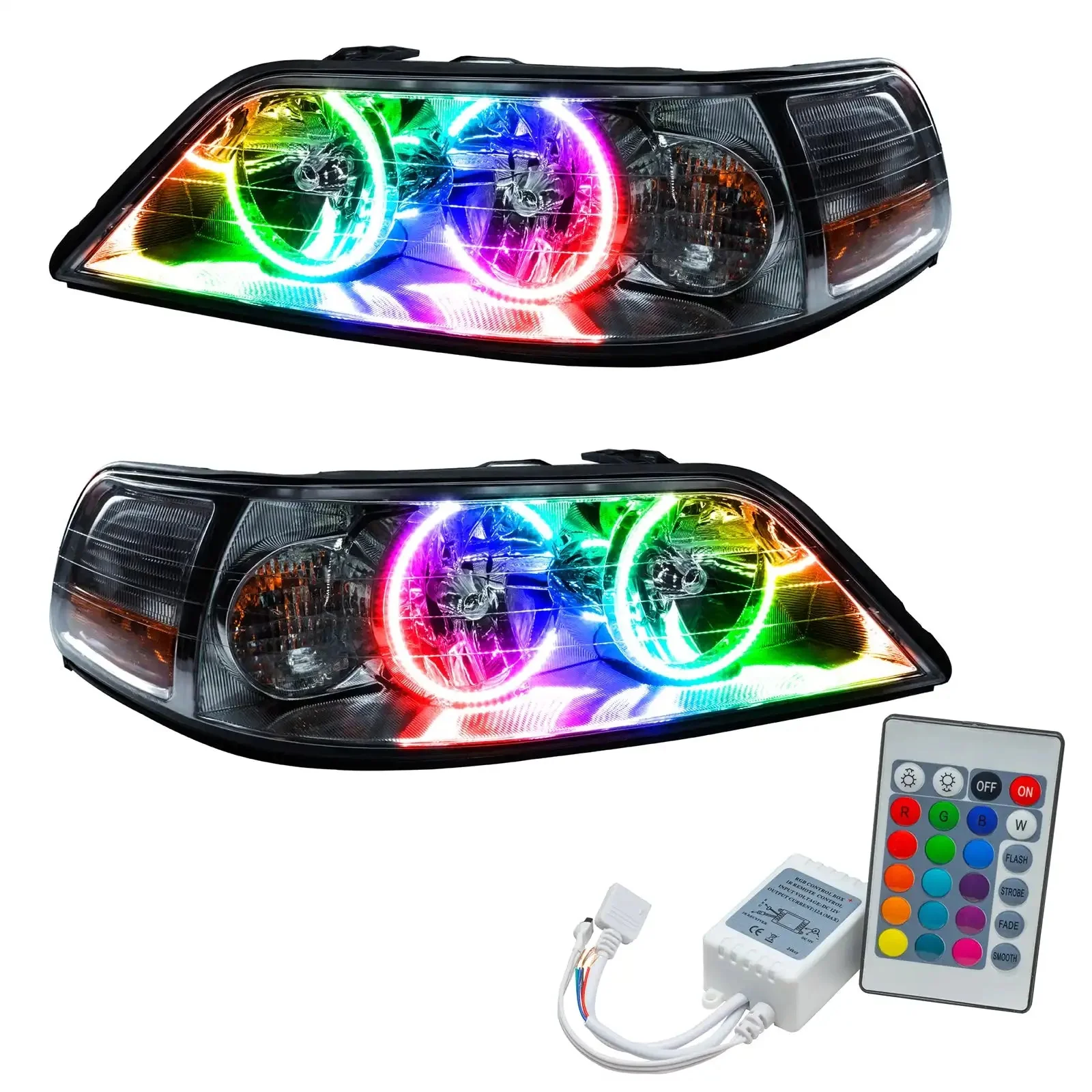 ORACLE Lighting 2005-2011 Lincoln Town Car Pre-Assembled Halo Headlights - Non HID - Image 11