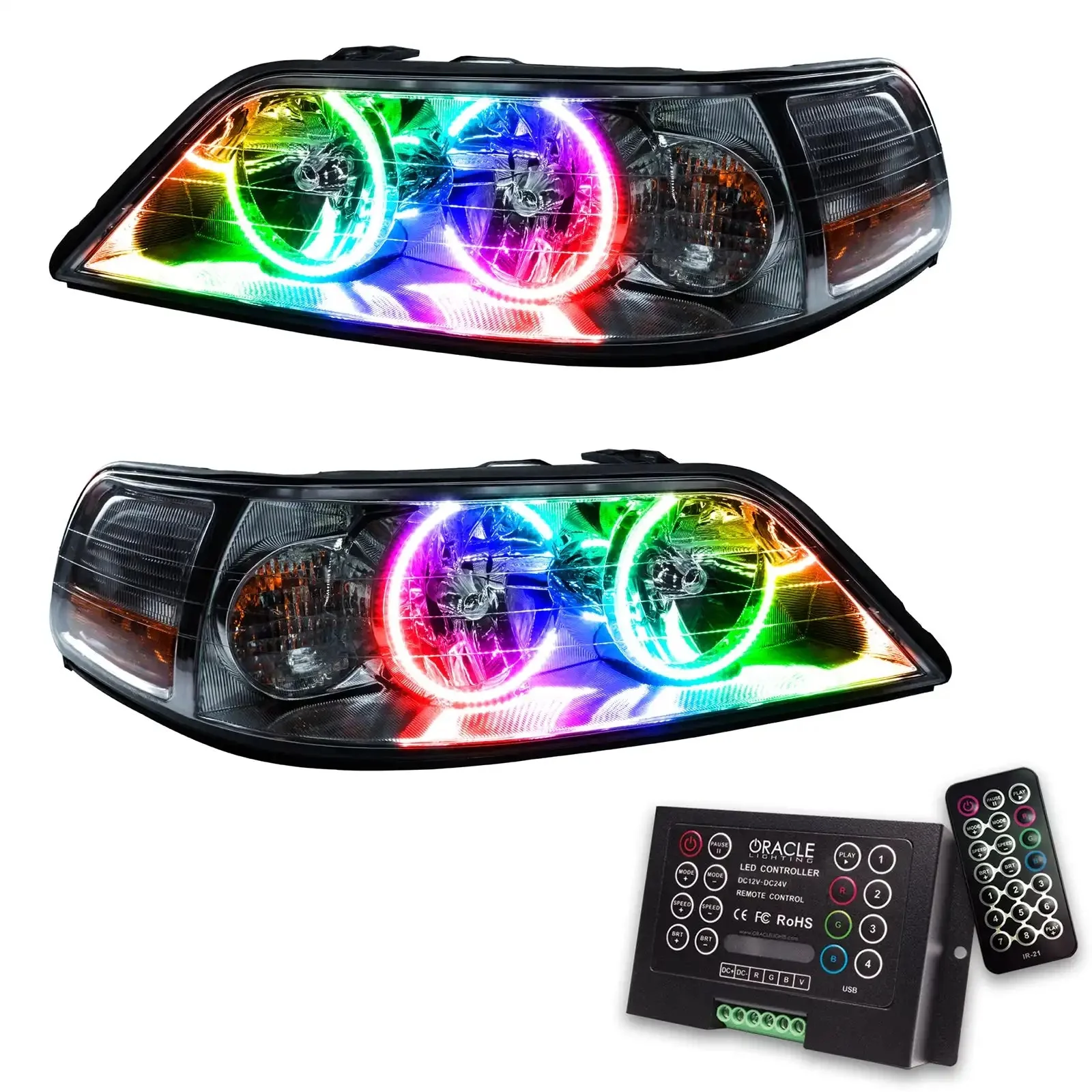 ORACLE Lighting 2005-2011 Lincoln Town Car Pre-Assembled Halo Headlights - Non HID - Image 13