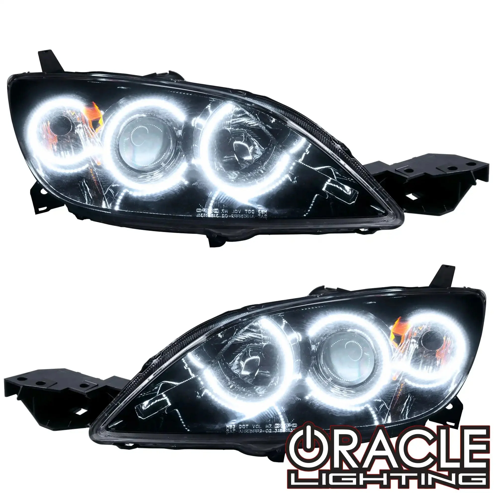 ORACLE Lighting 2004-2009 Mazda 3 Pre-Assembled Halo Headlights - 4DR HALOGEN STYLE