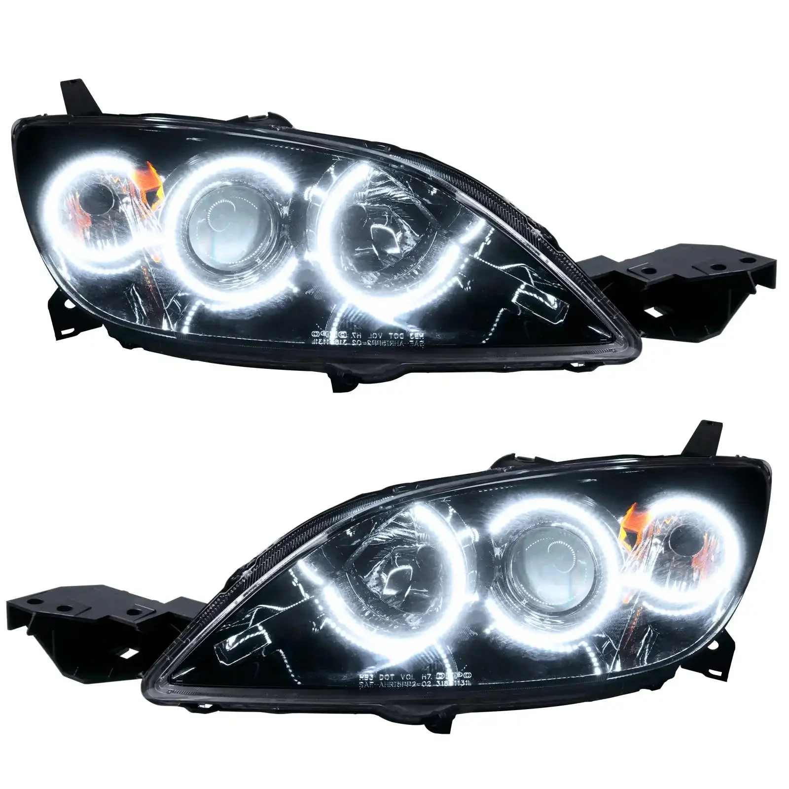 ORACLE Lighting 2004-2009 Mazda 3 Pre-Assembled Halo Headlights - 4DR HALOGEN STYLE - Image 6