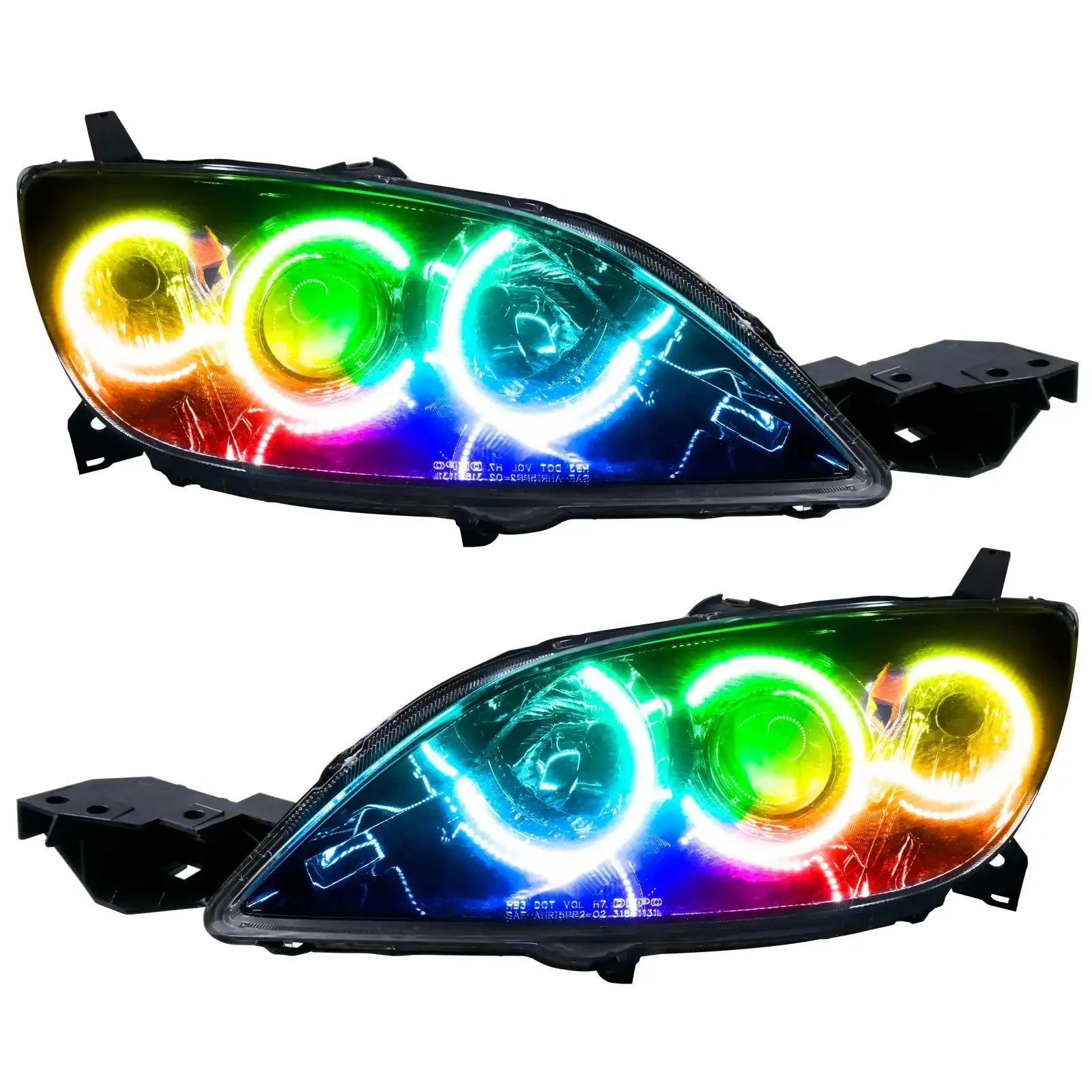 ORACLE Lighting 2004-2009 Mazda 3 Pre-Assembled Halo Headlights - 4DR HALOGEN STYLE - Image 7