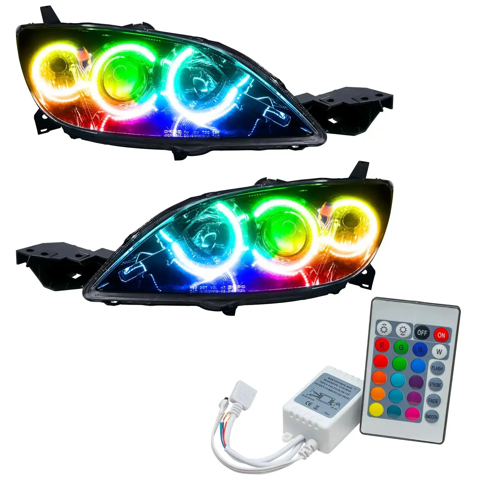 ORACLE Lighting 2004-2009 Mazda 3 Pre-Assembled Halo Headlights - 4DR HALOGEN STYLE - Image 8