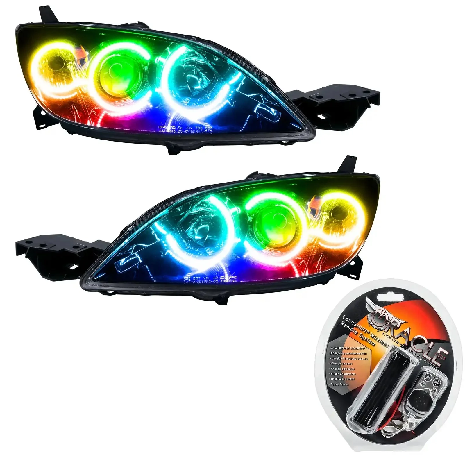 ORACLE Lighting 2004-2009 Mazda 3 Pre-Assembled Halo Headlights - 4DR HALOGEN STYLE - Image 9