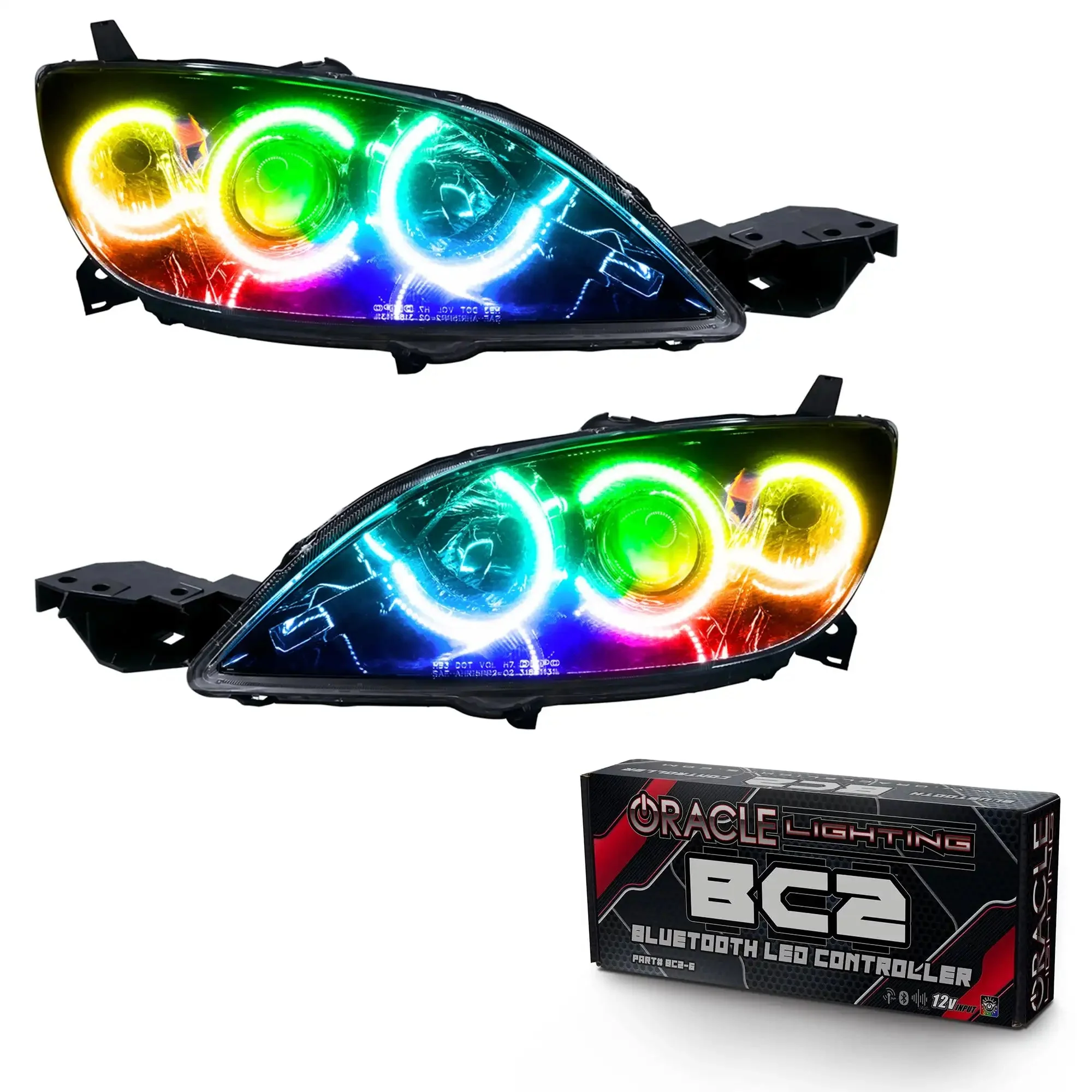 ORACLE Lighting 2004-2009 Mazda 3 Pre-Assembled Halo Headlights - Hatchback/Halogen Style - Image 12