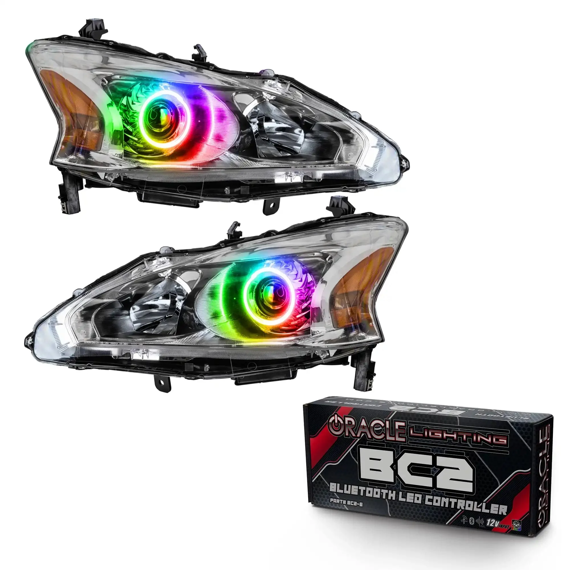ORACLE Lighting 2013-2015 Nissan Altima Sedan Pre-Assembled Halo Headlights - (Halogen) - Image 15