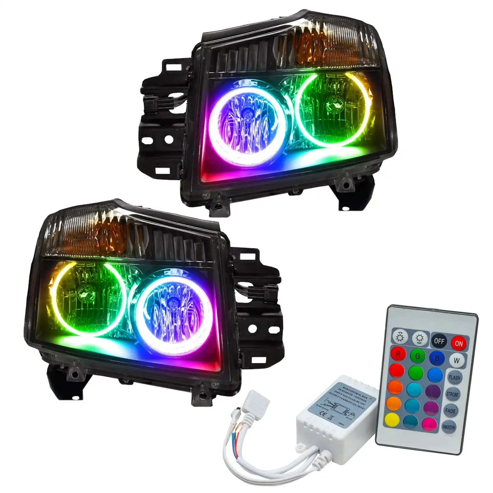 ORACLE Lighting 2008-2015 Nissan Titan Pre-Assembled Halo Headlights - Image 4