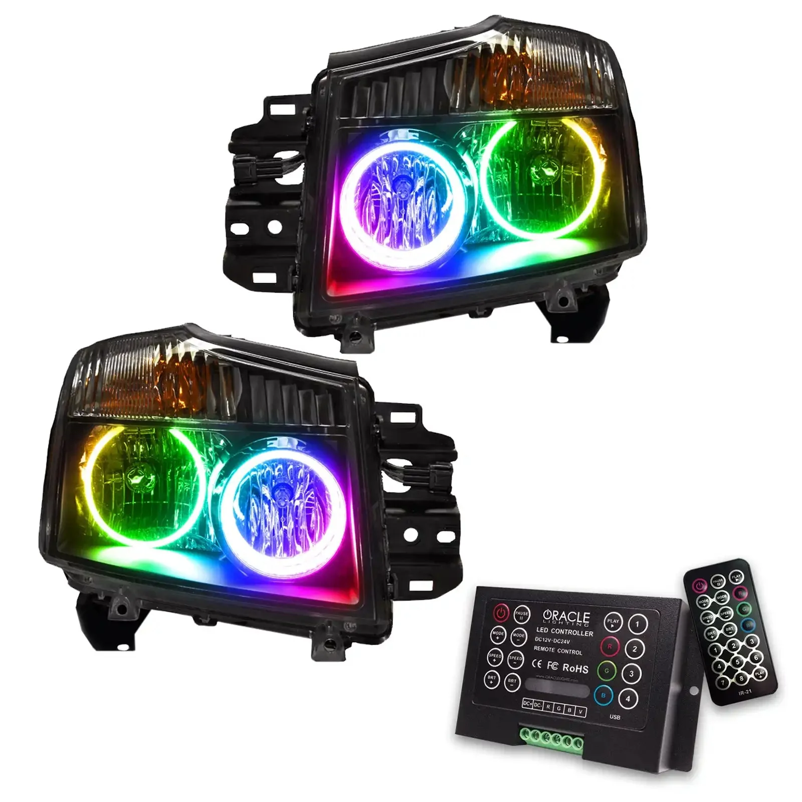ORACLE Lighting 2008-2015 Nissan Titan Pre-Assembled Halo Headlights - Image 6