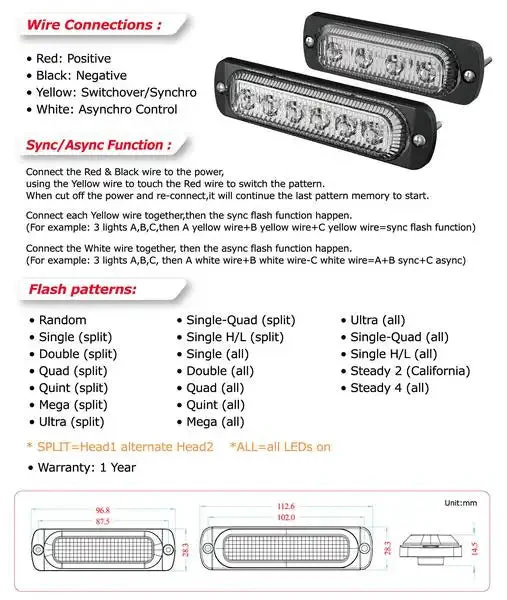 ORACLE 6 LED Dual Color Slim Strobe - Image 4