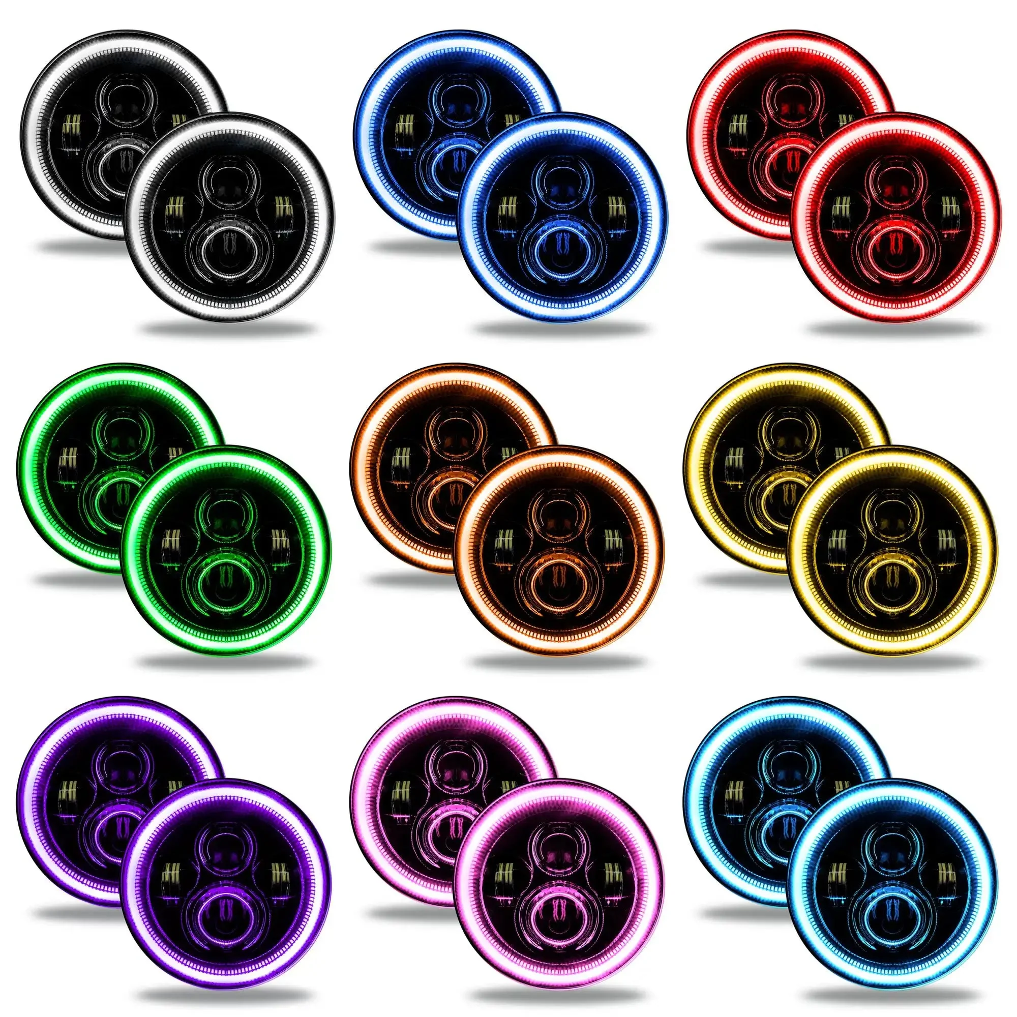 ORACLE Lighting 7" High Powered LED Headlights - Black Bezel - Dynamic ColorSHIFT - Jeep Wrangler JK - Image 5