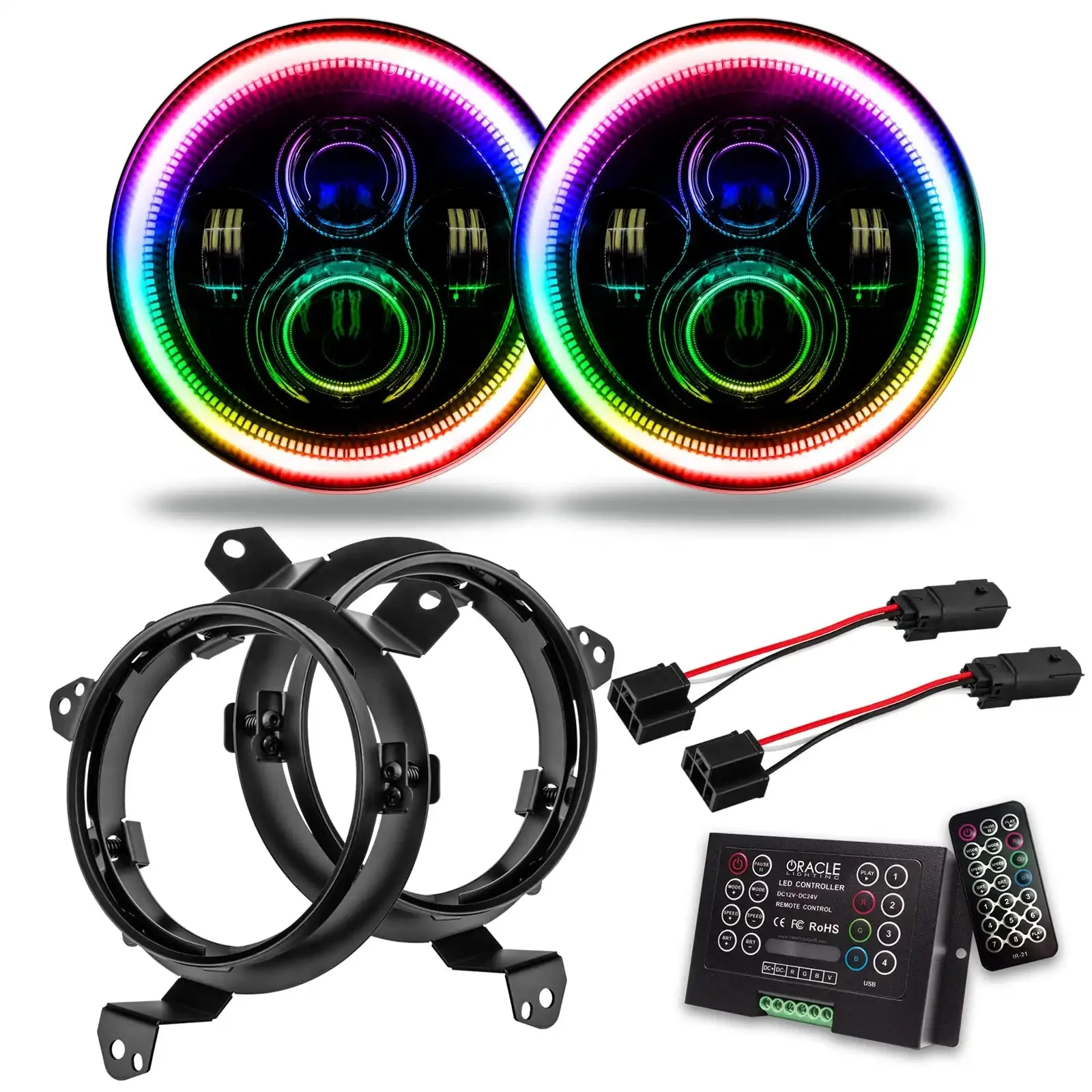 ORACLE Lighting Jeep Wrangler JL/Gladiator JT 7" High Powered LED Headlights (Pair) - Image 13