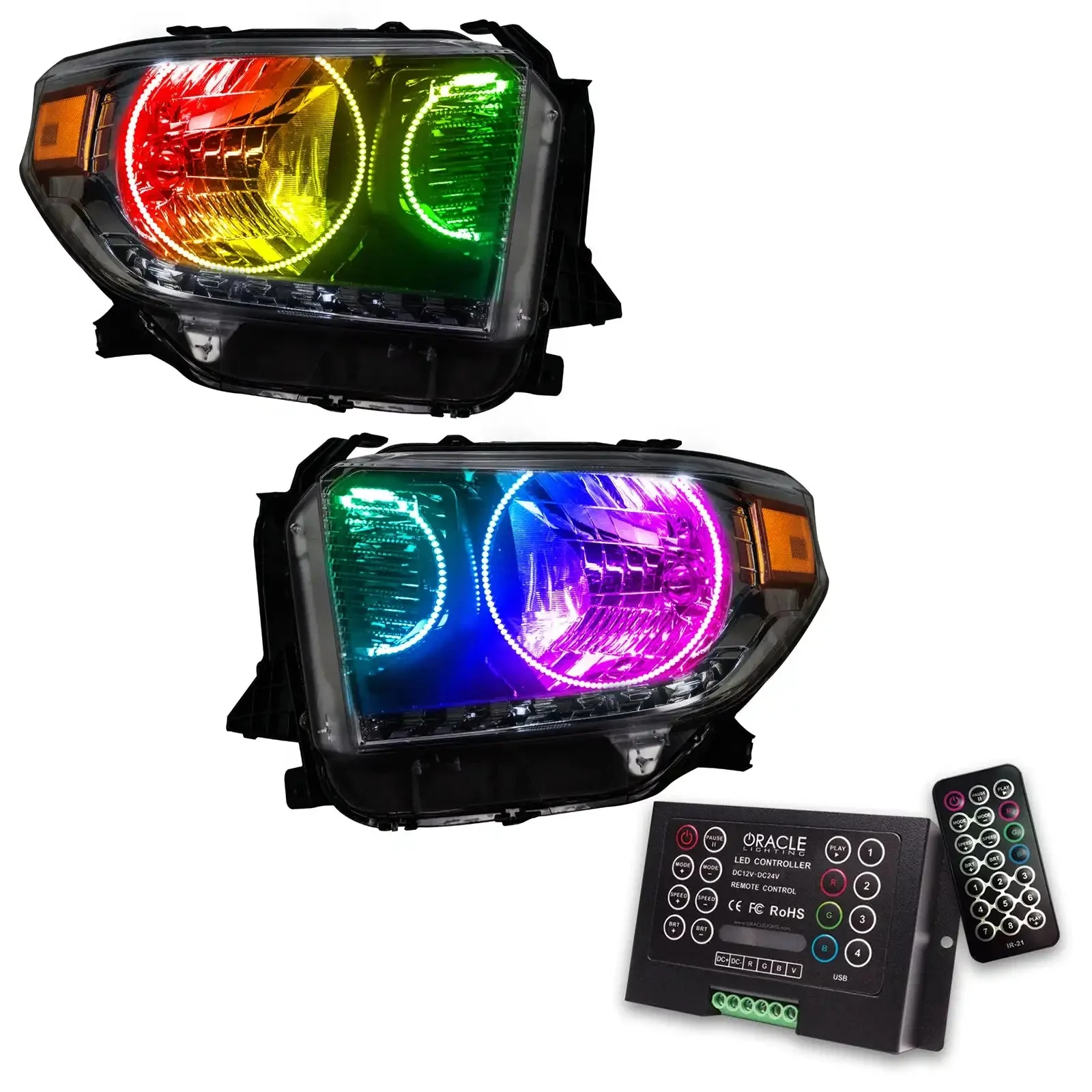 ORACLE Lighting 2014-2017 Toyota Tundra Pre-Assembled Halo Headlights - Dual Halo - Image 12