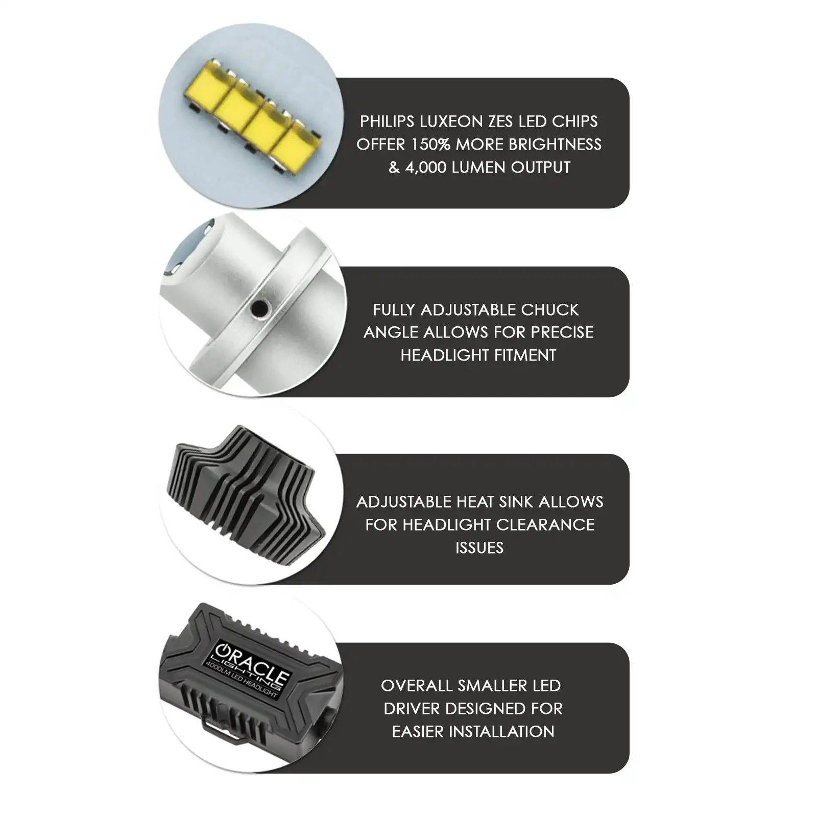 ORACLE Lighting 2016-2019 Toyota Tacoma H11 - 4,000+ Lumen Conversion Kit (High Beam) - Image 4