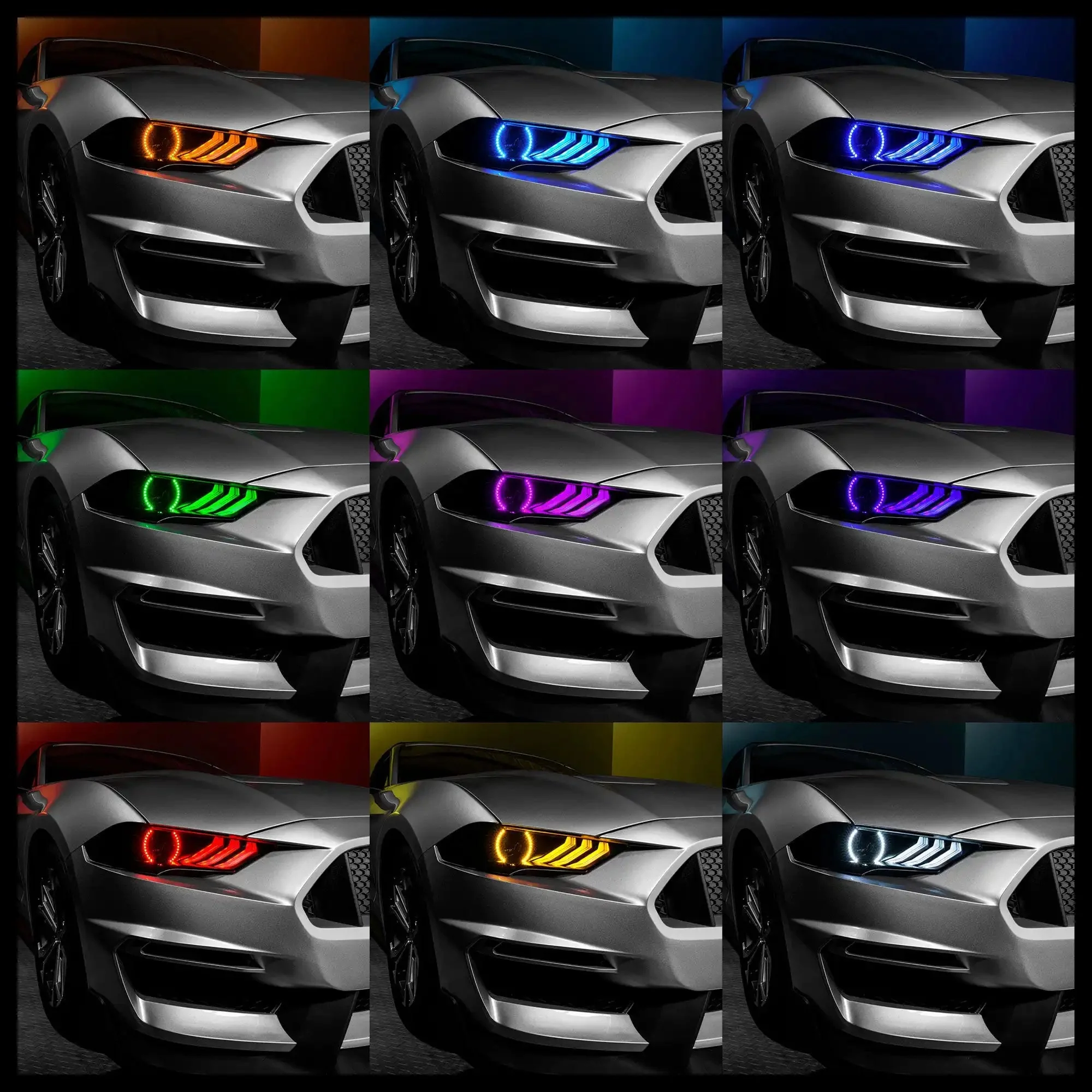 ORACLE Lighting 2018-2023 Ford Mustang "Black Series" Dynamic ColorSHIFT LED Headlights w/ Sequential Turn Signal - Image 11