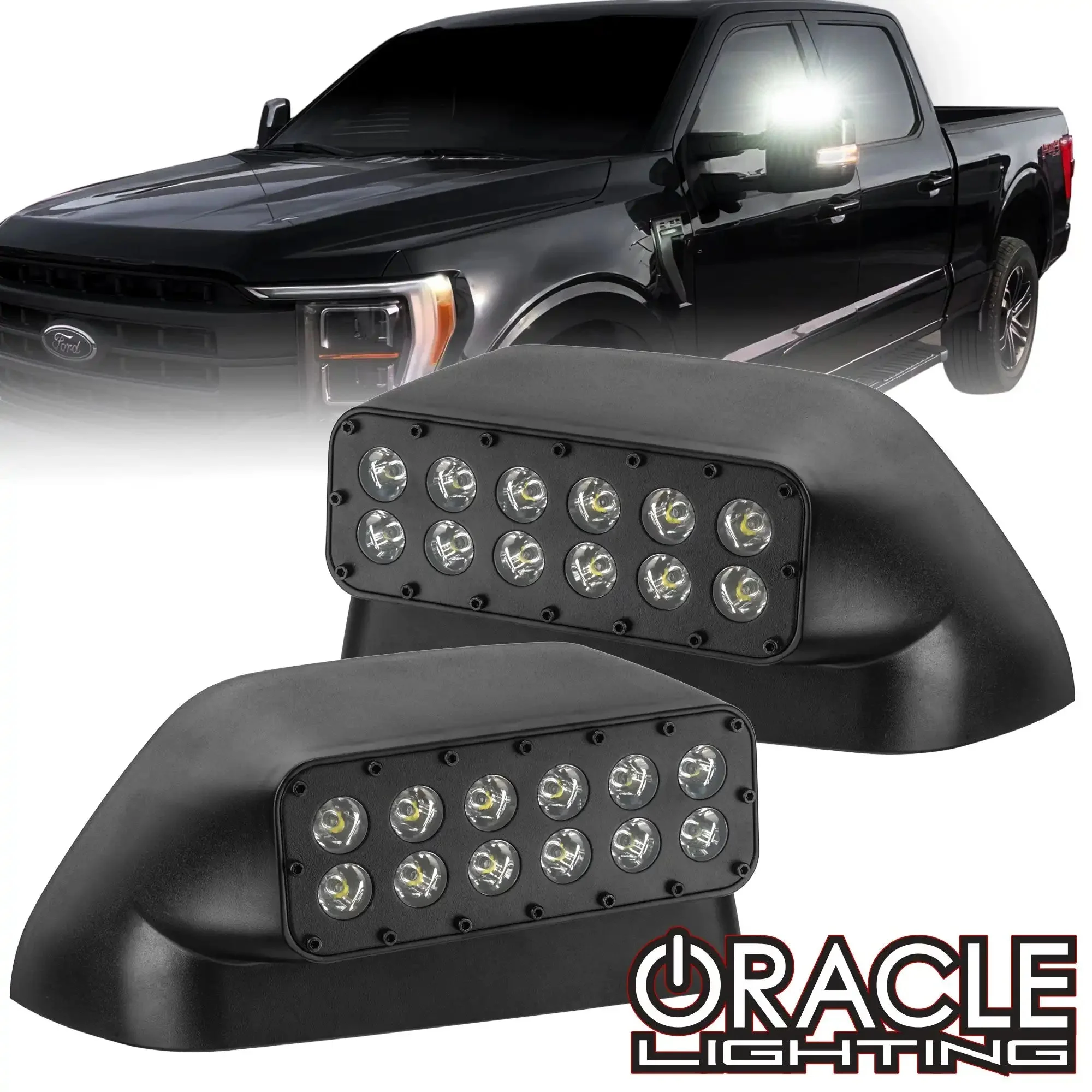 2020+ Ford F-150 LED Off-Road Side Mirror Ditch Lights for TOW Mirrors