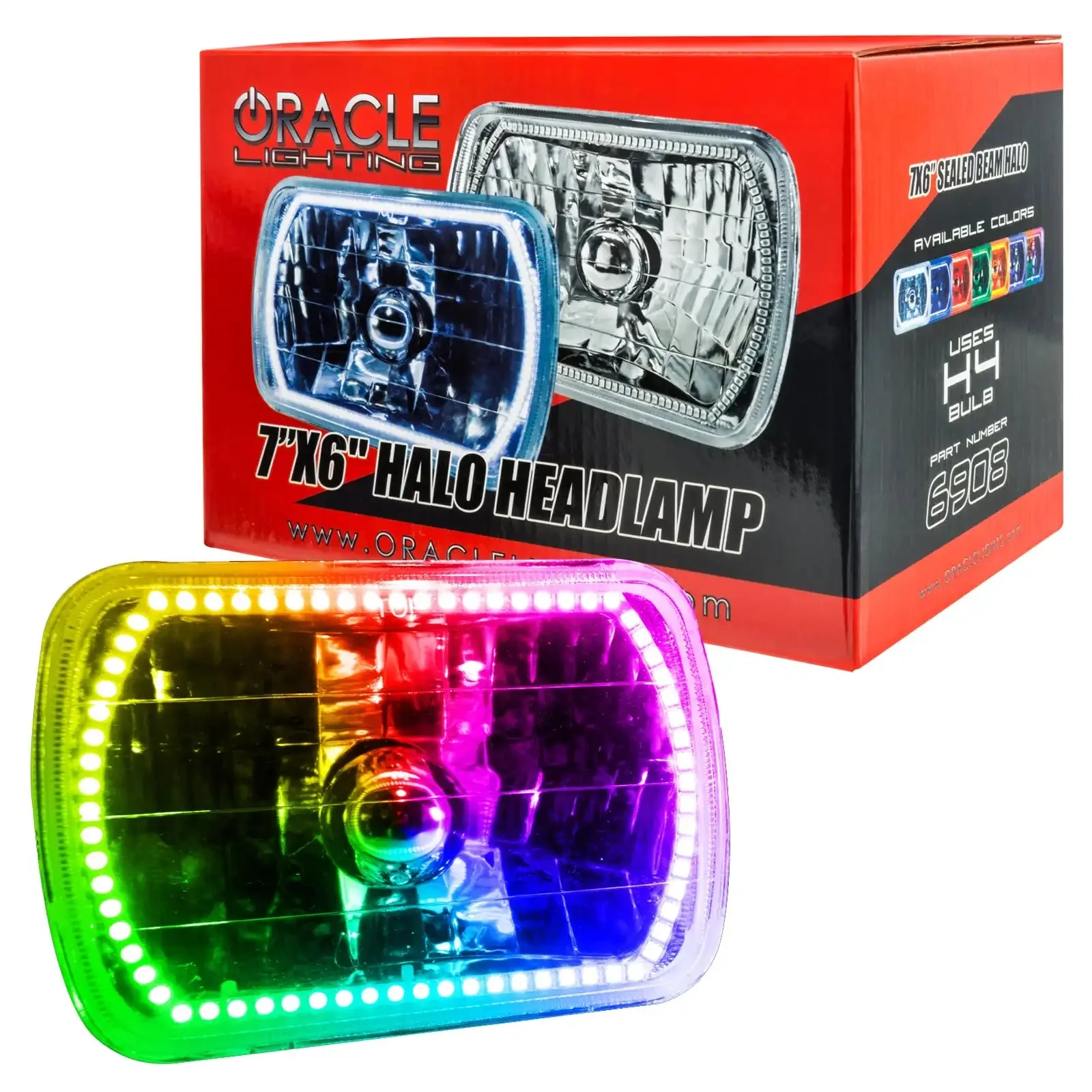 ORACLE Sealed Beam 7x6 H6054 Headlight with Pre-Installed SMD Halo - Image 8
