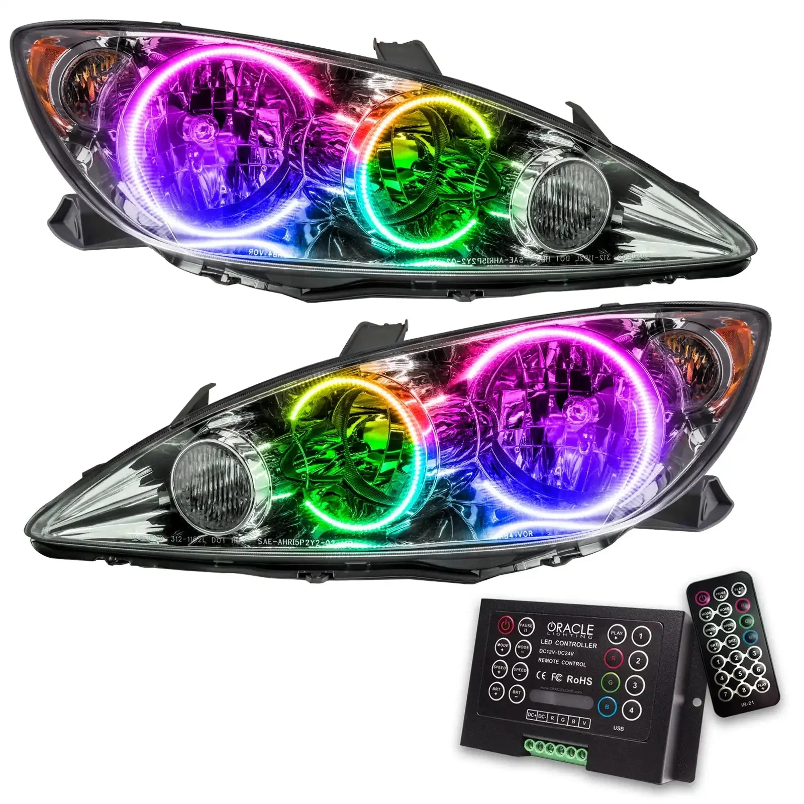 ORACLE Lighting 2005-2006 Toyota Camry Pre-Assembled Halo Headlights - Image 6