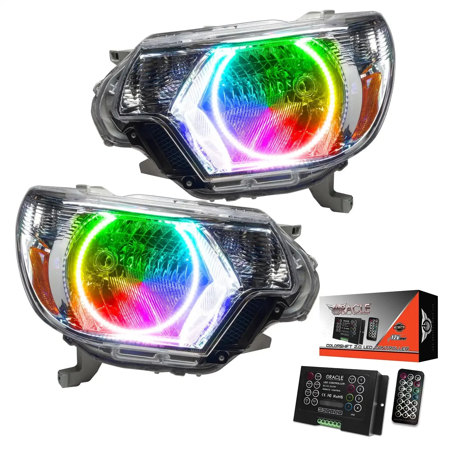 ORACLE Lighting 2012-2015 Toyota Tacoma Pre-Assembled Halo Headlights - Chrome - Image 10