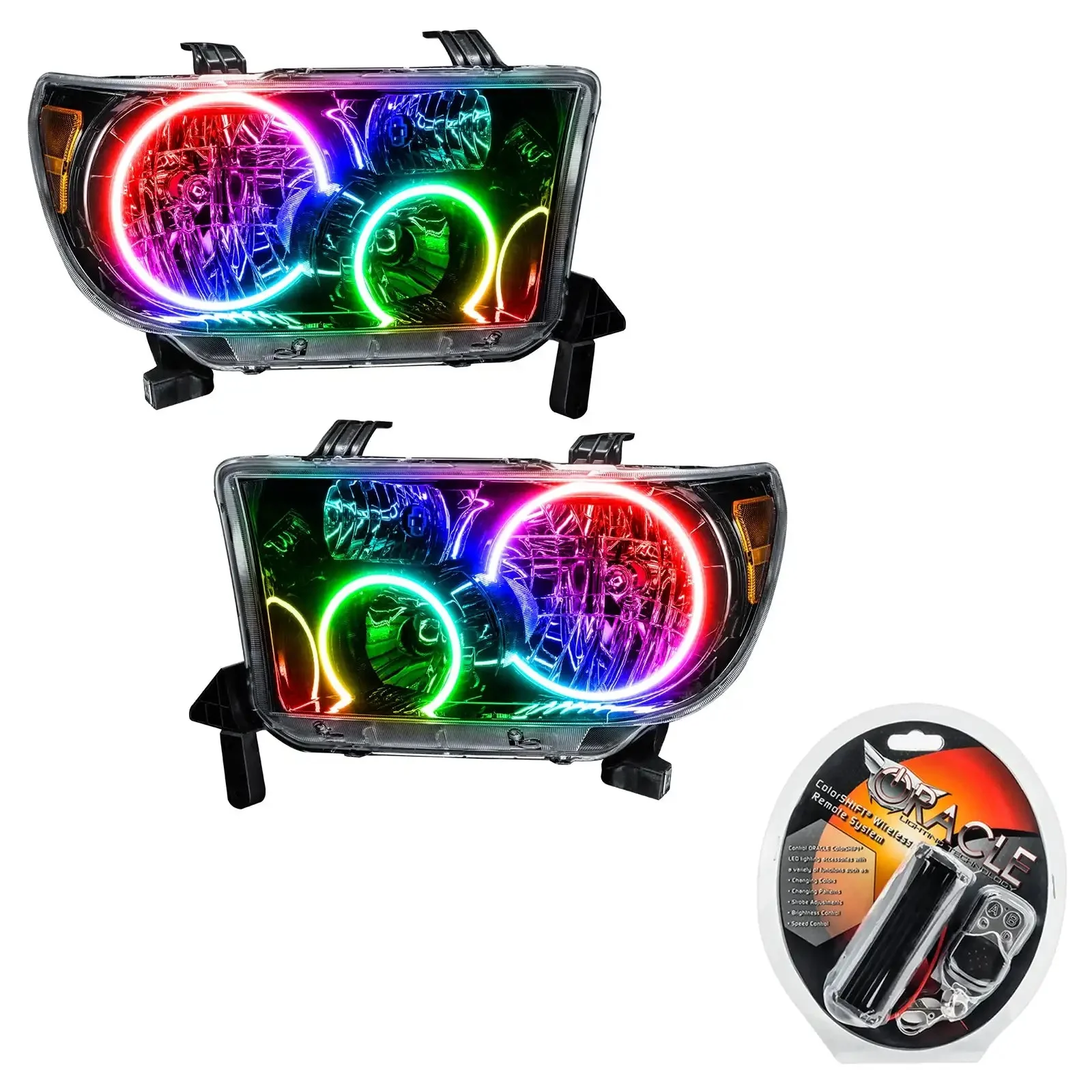 ORACLE Lighting 2007-2013 Toyota Tundra Pre-Assembled Halo Headlights - Black Housing - Image 5