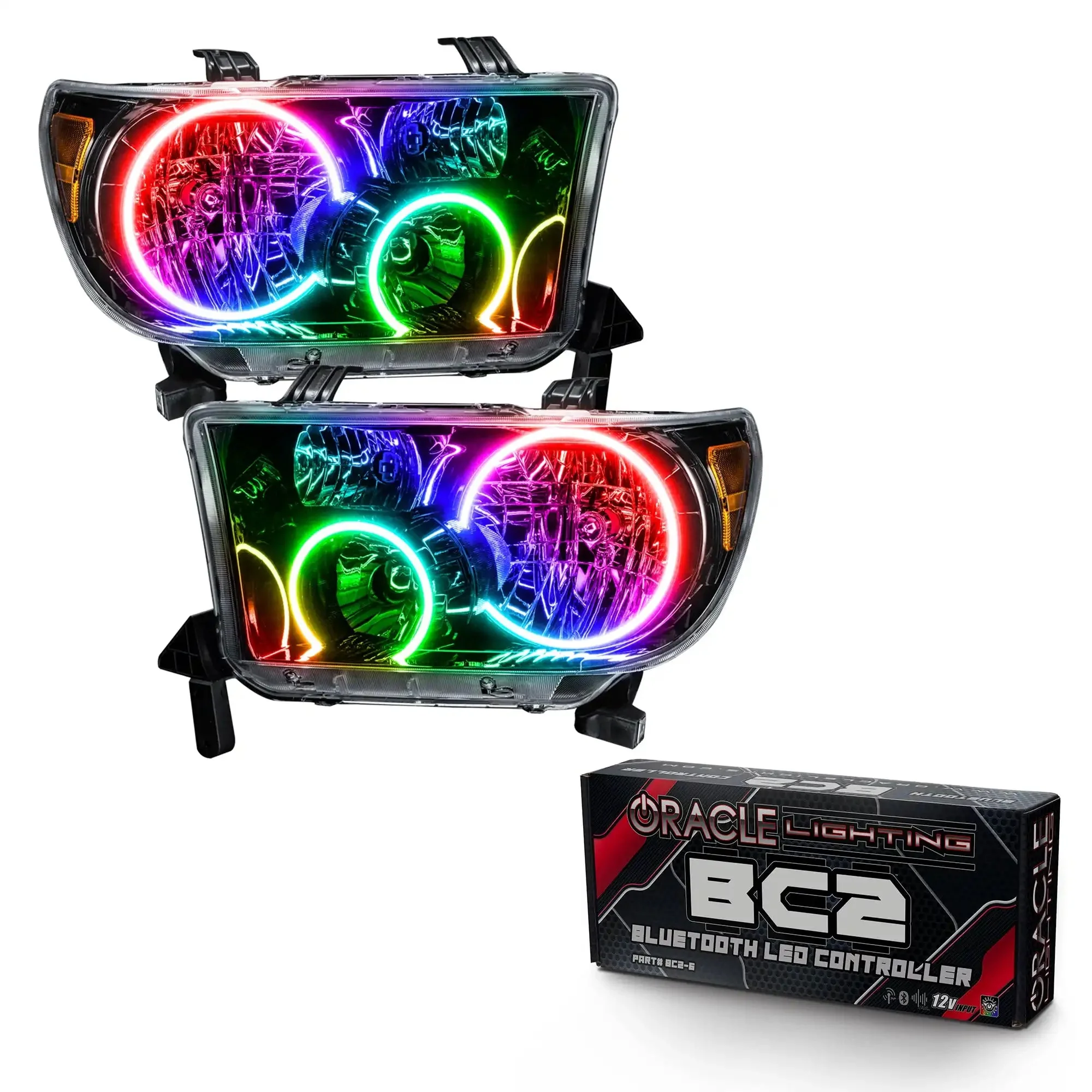 ORACLE Lighting 2007-2013 Toyota Tundra Pre-Assembled Halo Headlights - Black Housing - Image 7